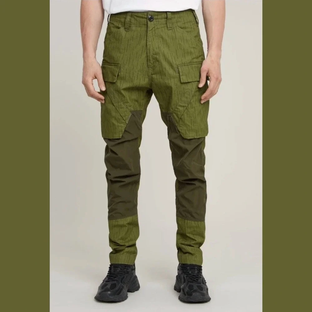 NEW G-Star Raw Mens 31/32 Cargo Pants 3D Regular Tapered Mayfly Rain Camo Green‎